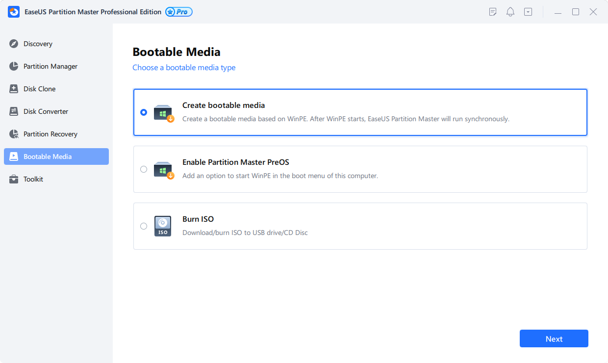 screenshot of EaseUS Partition Master Pro